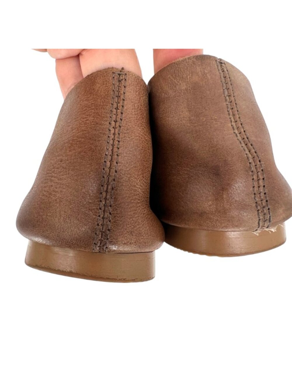 Korks Padilla Leather Comfort Flats Square Toe Slip On Tan Brown Boho Size 7.5 - Picture 6 of 12
